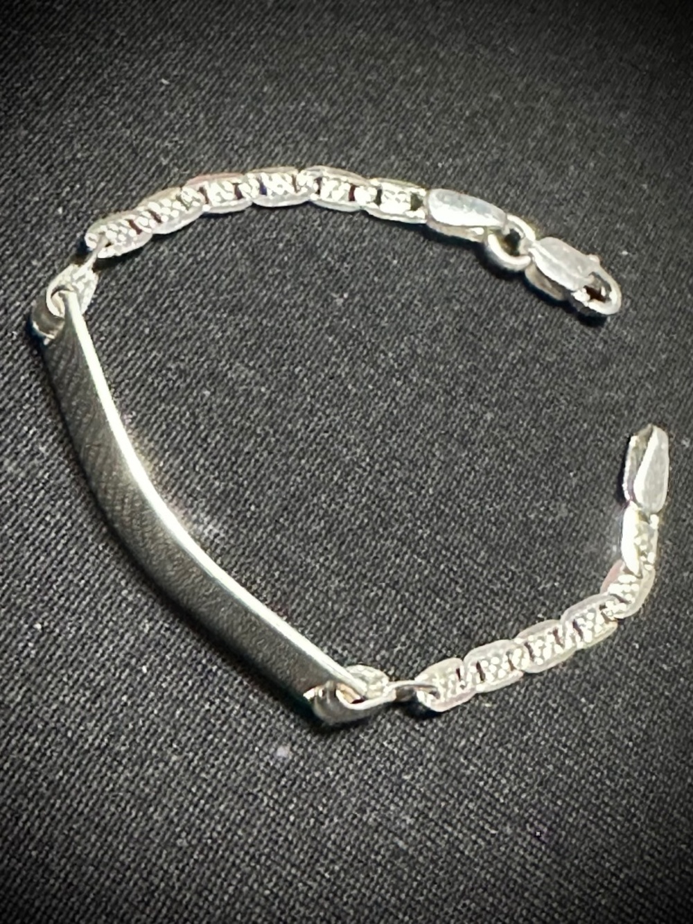 ✨ 925 Sterling Silver Handmade Gucci Link ID Bracelet -3mm Plate /4mm Chain-Size
